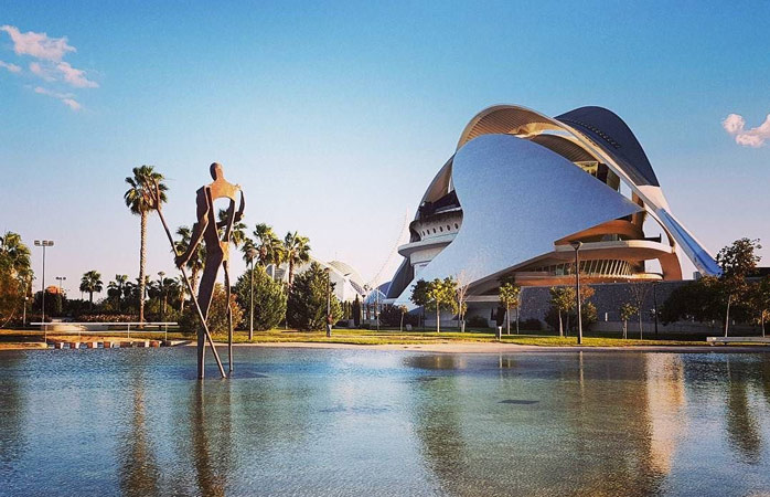 The futuristic Reina Sofía Palace of the Arts, part of the City of Arts and Sciences 
